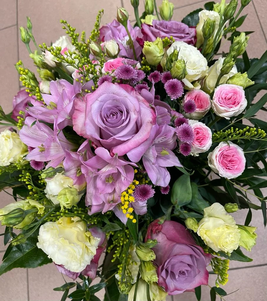 Sfumature di rosa e lilla. Un mazzo dai toni delicati